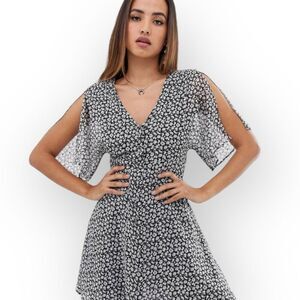 AllSaints Ivey Scatter Mini Dress Grey WomenMs Size 6 Short Sleeve